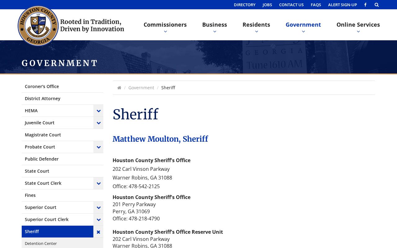Houston County Sheriff official division contact panel